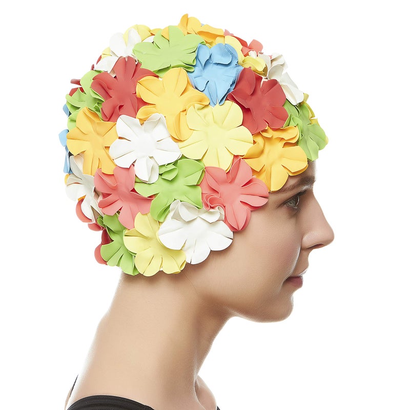 BEEMO Floral Petal Ladies Bathing Swim Cap - Multi Color - Image 5